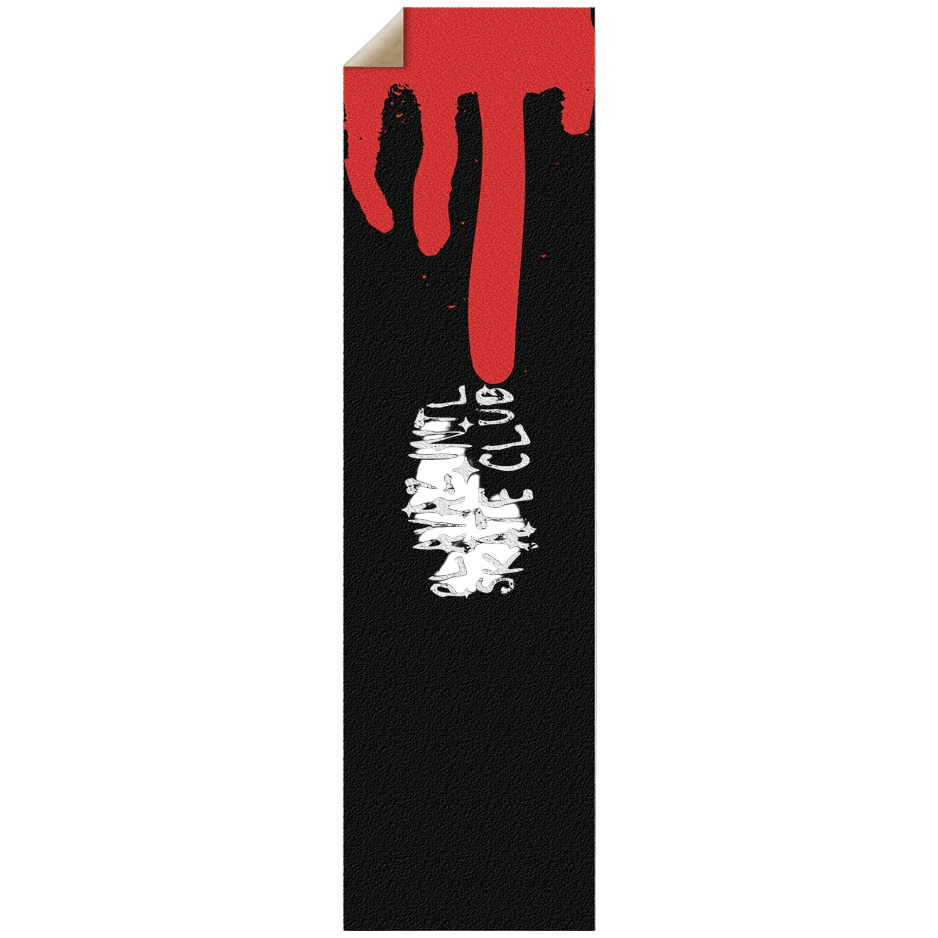 Grip tape with red blood-like design 